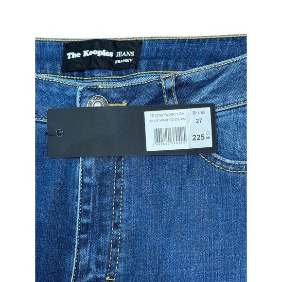 The Kooples Sz 27 Jeans Dark Blue Denim Franky Mid Rise Legging Skull Pocket New - Picture 3 of 7